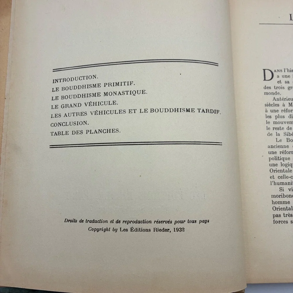 Le Bouddhisme Jean Przyluski 1932 French Edition Les Editions Rieder Hardcover